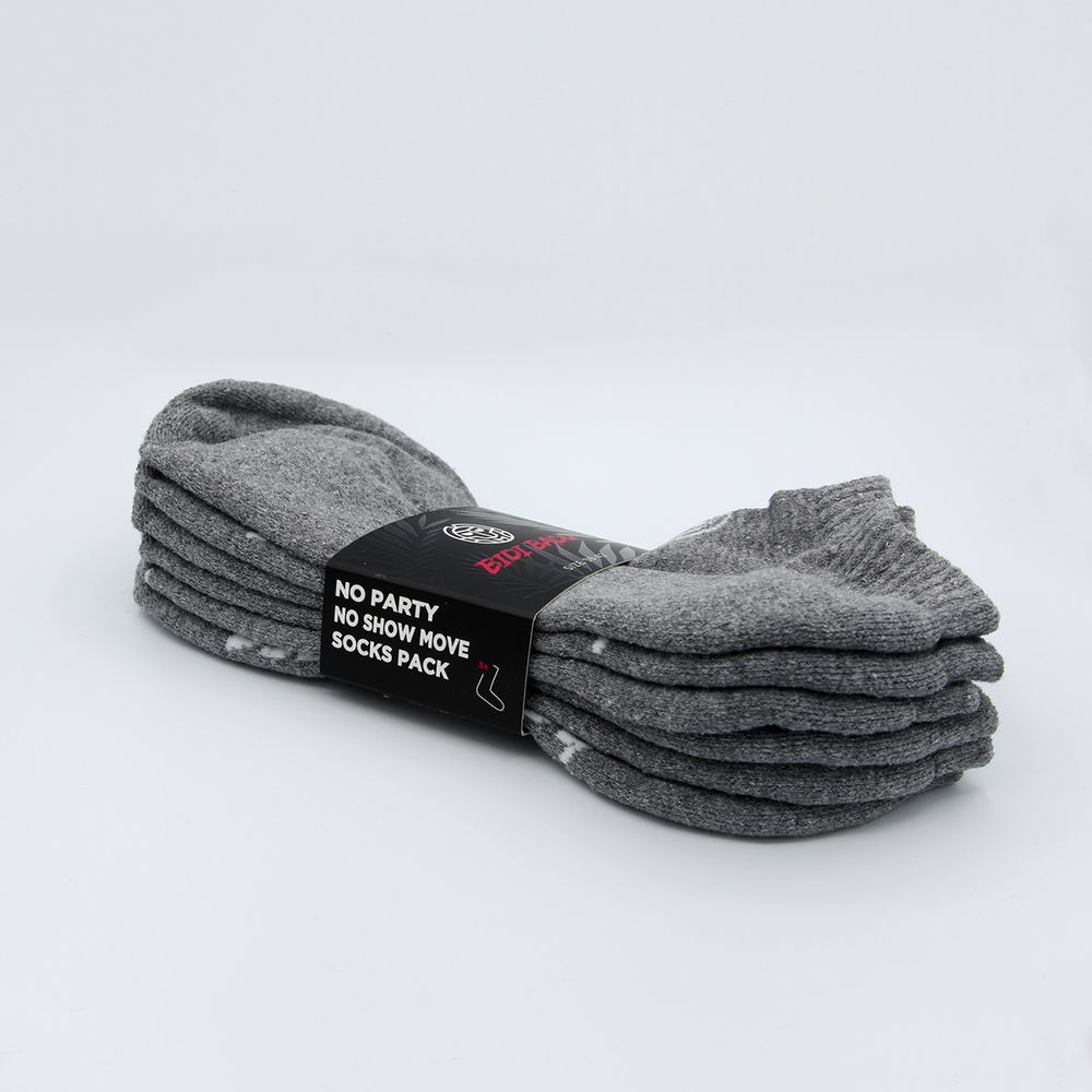 No Party No Show Move Socks 3 Pack - grey