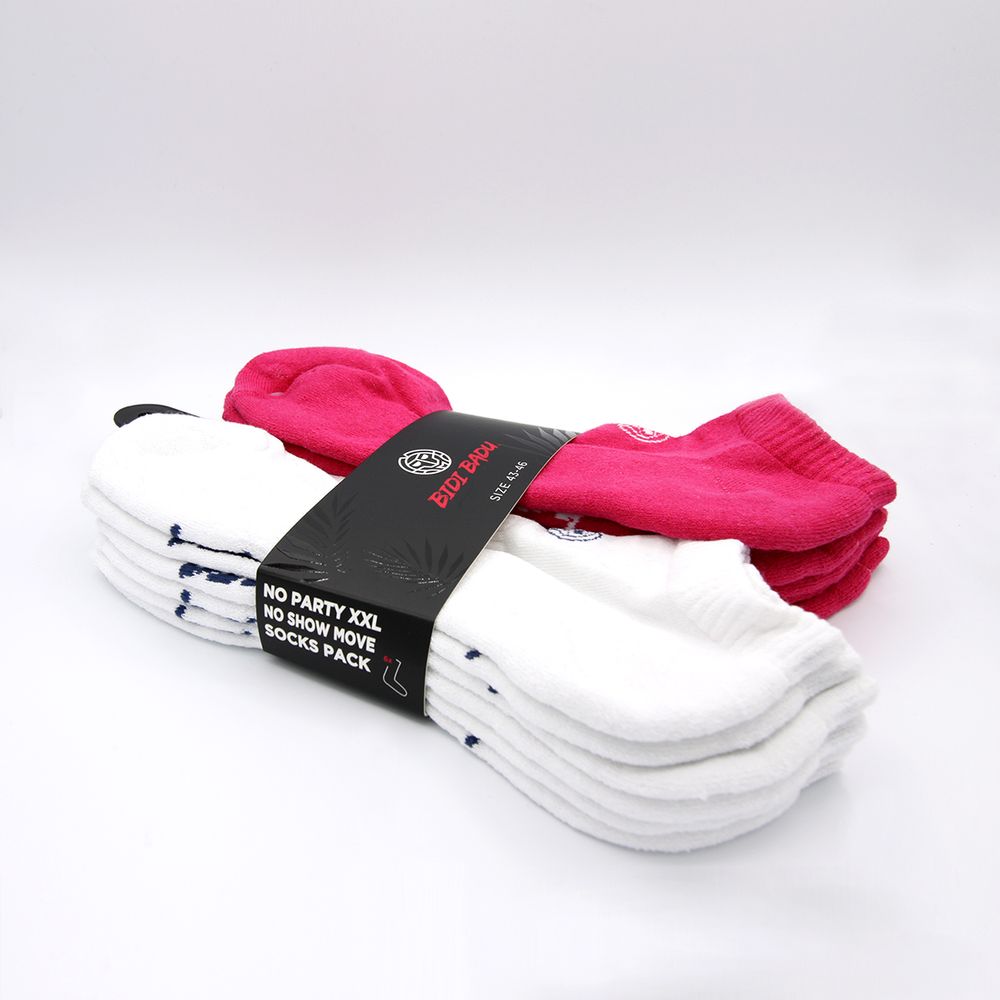 No Party XXL No Show Move Socks 6 Pack - pink, white