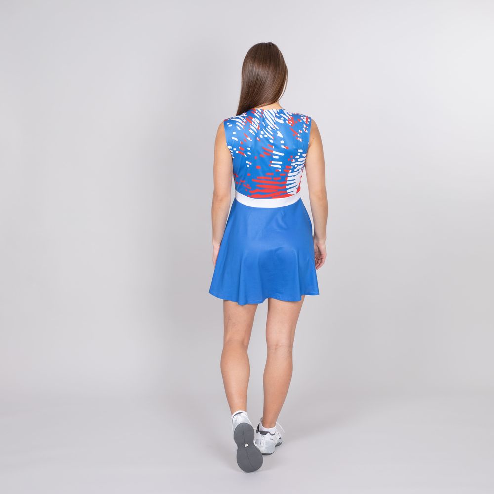 Tuelo Tech Dress (2 In 1) - blue, white, red