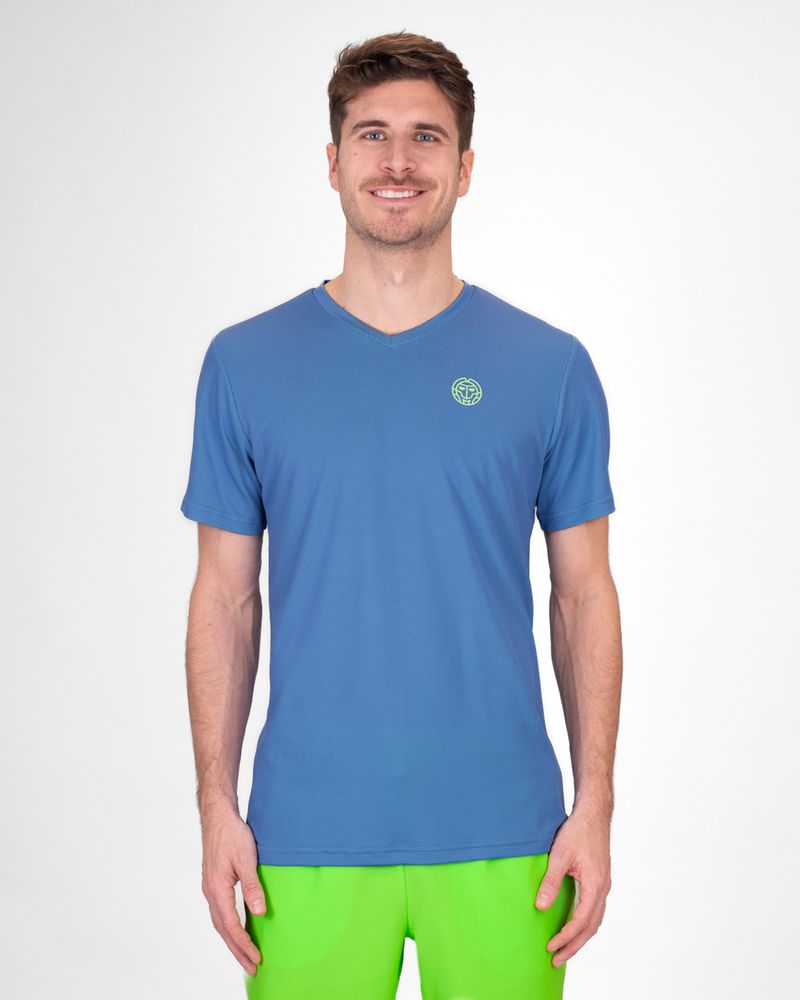 Crew Inside Out V-Neck Tee - blue, neon green