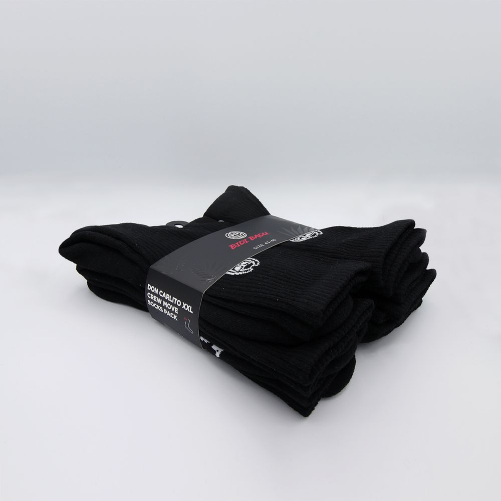 Don Carlito XXL Crew Move Socks 6 Pack - black